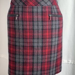 Wool Blend Plaid Skirt Size 8